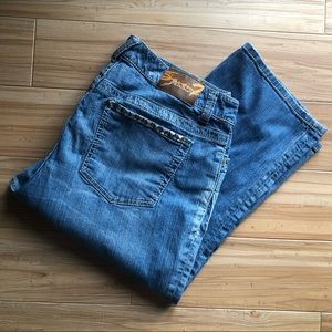 Silver distressed Cropped  jeans